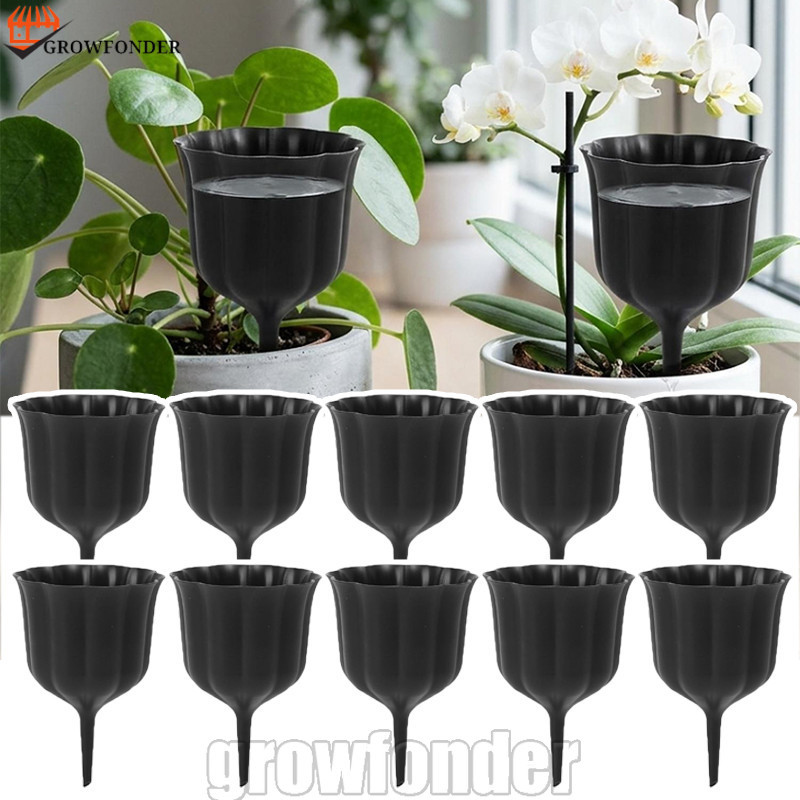 [Fasty] 16-4 Unidades De Gotejador De Rega Automática Em Forma De Taças De Vinho Preto-Ferramenta-Para Vaso De Flores-Ir