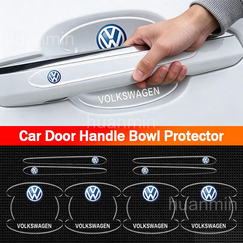 Set of 14 Clear Door Handle Protectors Car Scratch Protection Stickers For Volkswagen Beetle Santana Golf Mk7 VW Polo