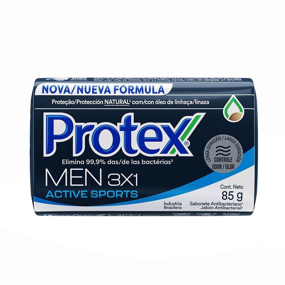 Sabonete Protex For Men 3x1 Active Sports 85g - Embalagem com 12 Unidades
