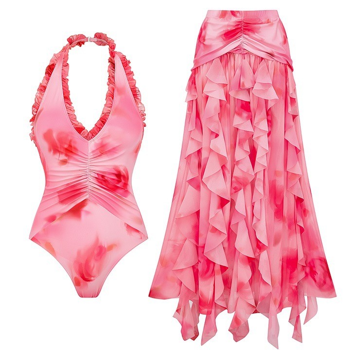 2026 verão novo estilo maiô esportivo bonito novo estilo AliExpress impresso maiô de uma peça feminino férias praia fran