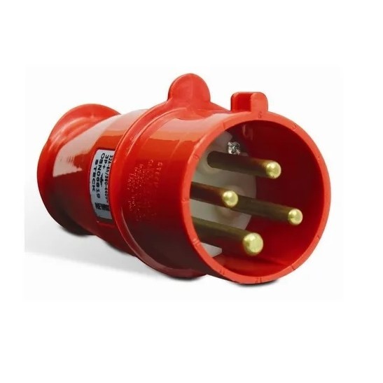 Plug Industrial Steck 3P+T 63A 380V Vermelho 6H Resistente Ideal para Uso Profissional