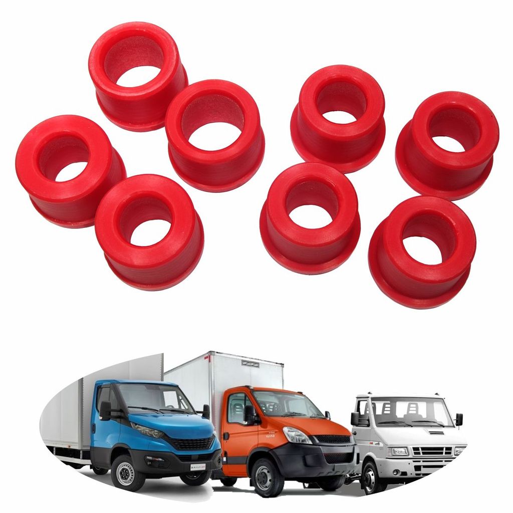 KIT 8 BUCHAS SUSP DIANT VERMELHA EM PU DAILY 3510/4912/35S14/55C16/55C17/35-150/35-160/45-170/55-170 93828148/SKU587