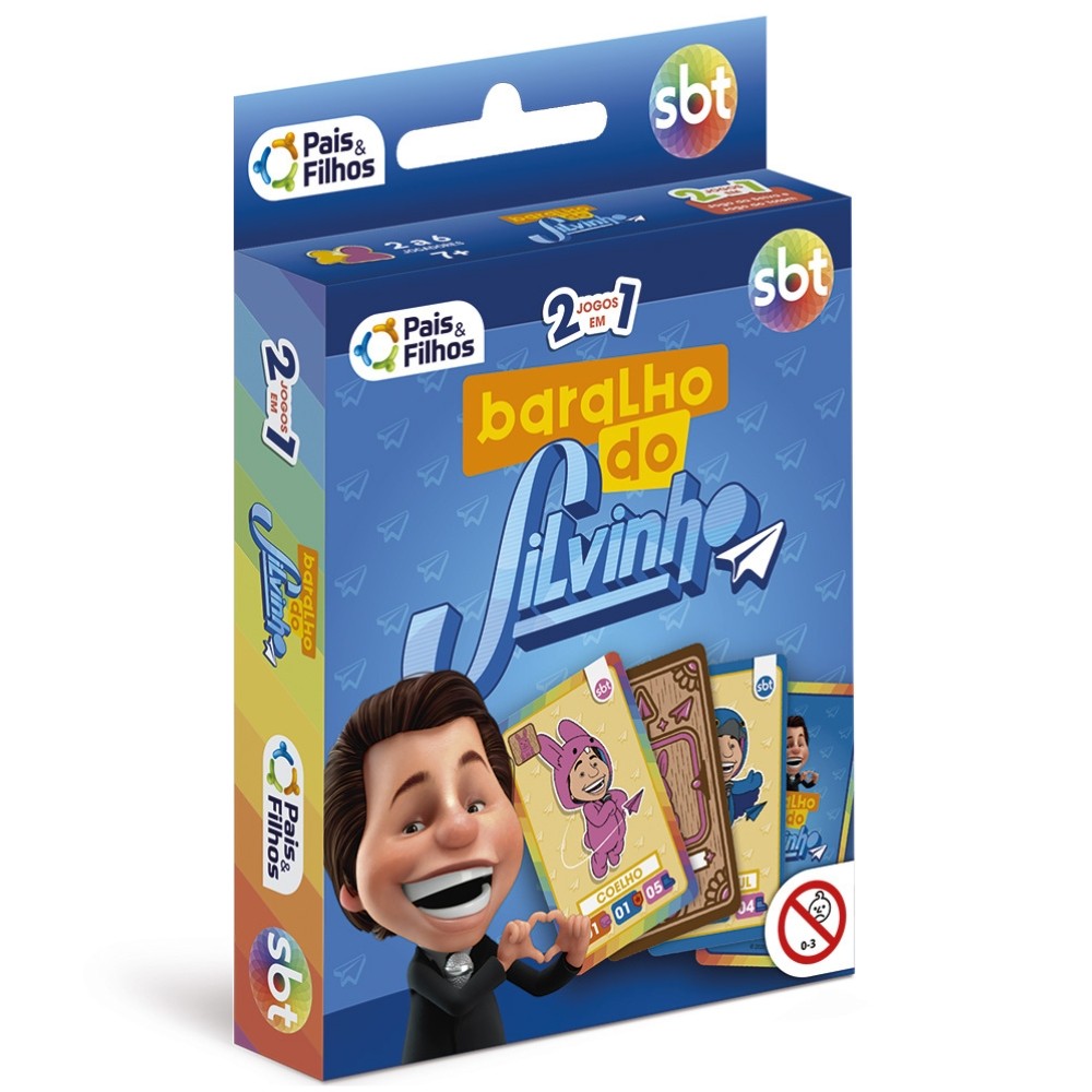 BARALHO DO SILVINHO PAIS E FILHOS SILVIO SANTOS BRINQUEDOS EDUCATIVO DESAFIO CRIANÇAS JOGO DE CARTAS