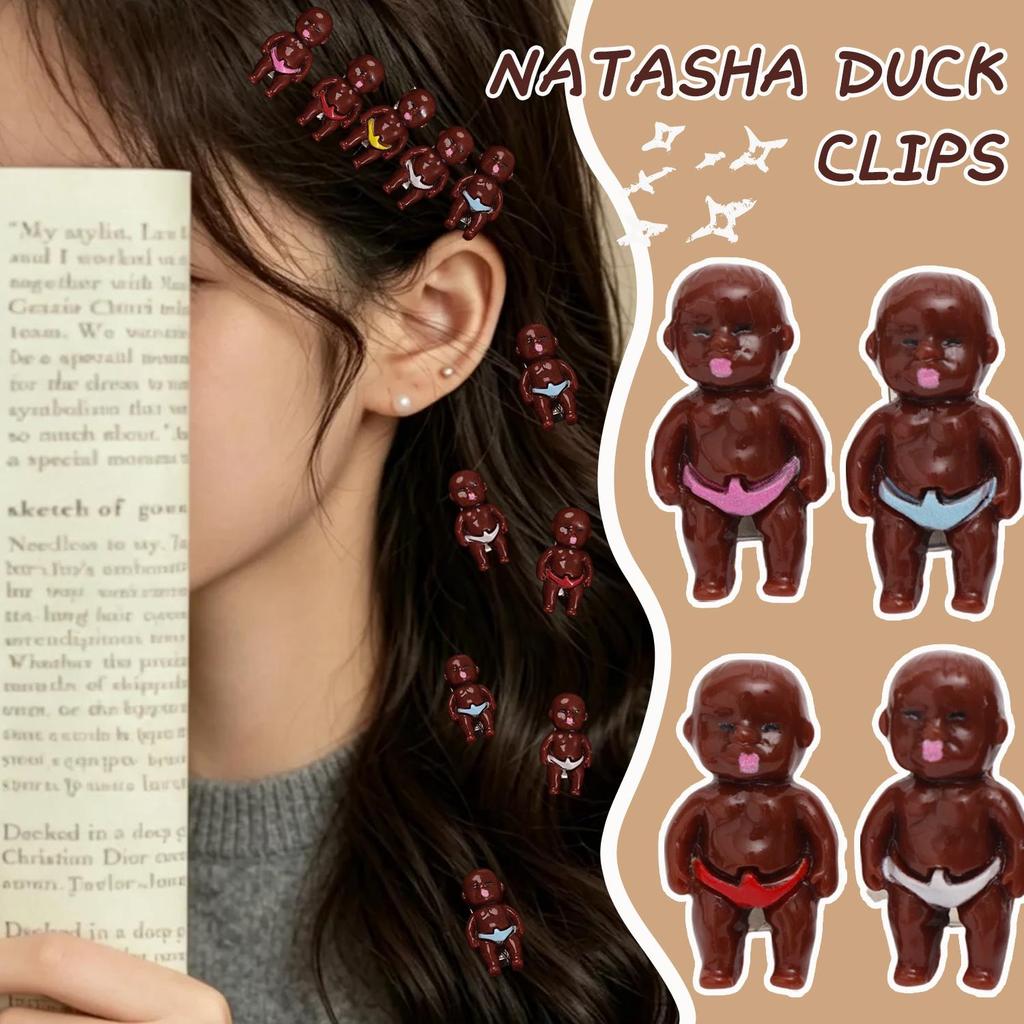 5/10 Pçs Bonito Peculiar Natasha Fixadores De Cabelo-Grampos De Pato De Metal De Resina Resistente-bangs Laterais Da Mod