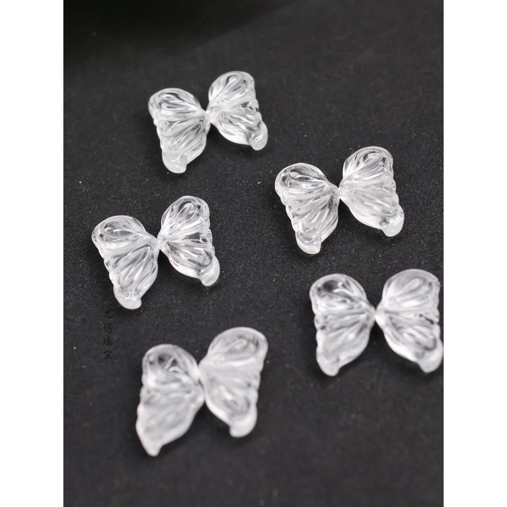 Acessórios de asas de borboleta de cristal branco artesanal diy pulseira acessórios portáteis pingente jóias novo estilo