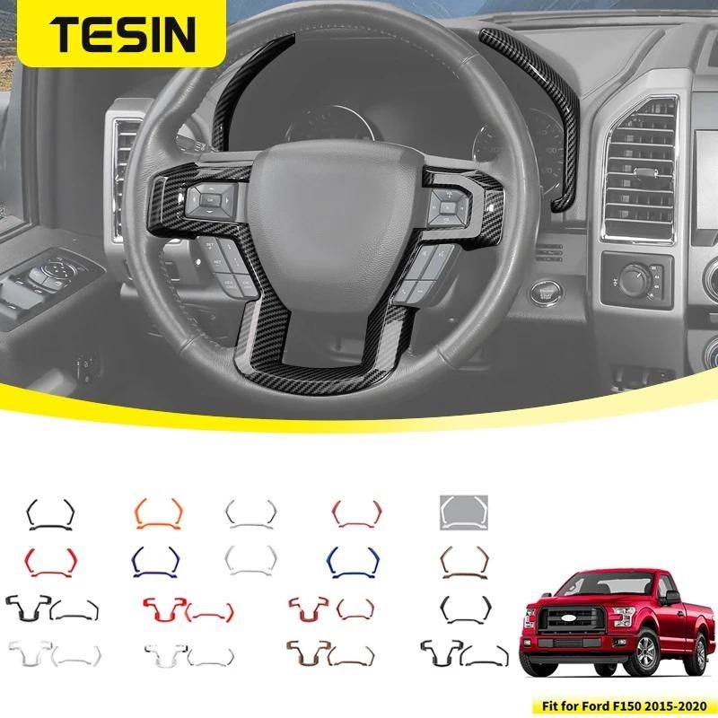 TESIN Volante Do Carro/Painel Instrumento Decoração Capa Para Ford F150 2015 2016 2017 2018 2019 2020 Acessórios Interio