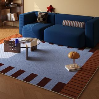 [Novo produto] Retro listrado sala de estar tapete quarto resistente ao desgaste antiderrapante cobertor de cabeceira re