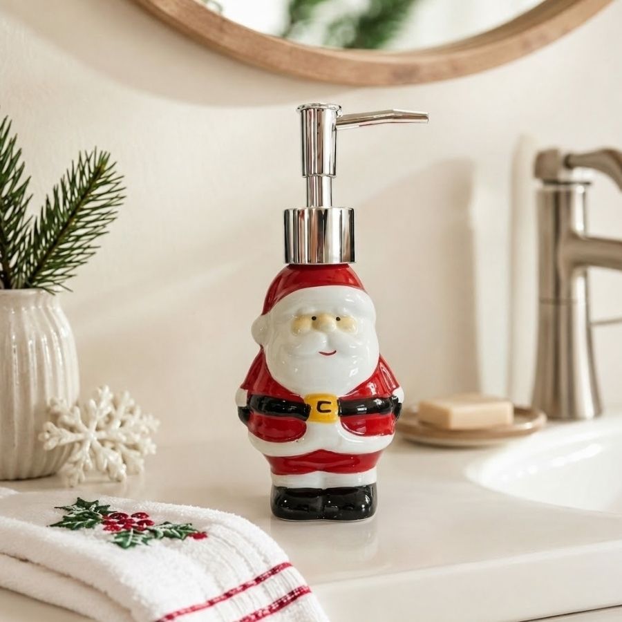 Porta Sabonete Líquido de Natal - Papai Noel - 17,5cm - 1 unidade - Rizzo