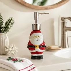 Porta Sabonete Líquido de Natal - Papai Noel - 17,5cm - 1 unidade - Rizzo