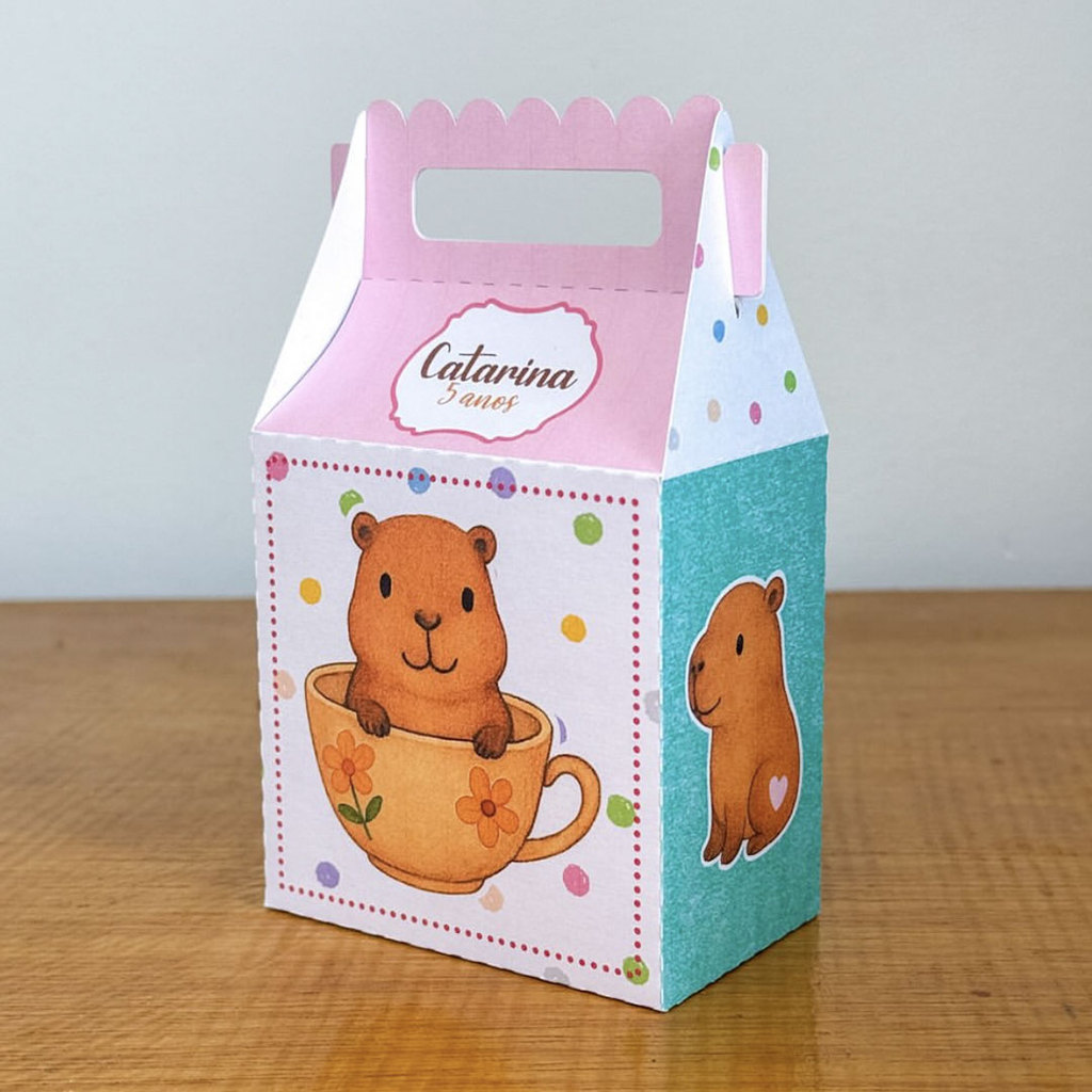 Caixa Maletinha Joy Personalizada | Chá de bebe | Lembrancinha aniversário Capivara menina