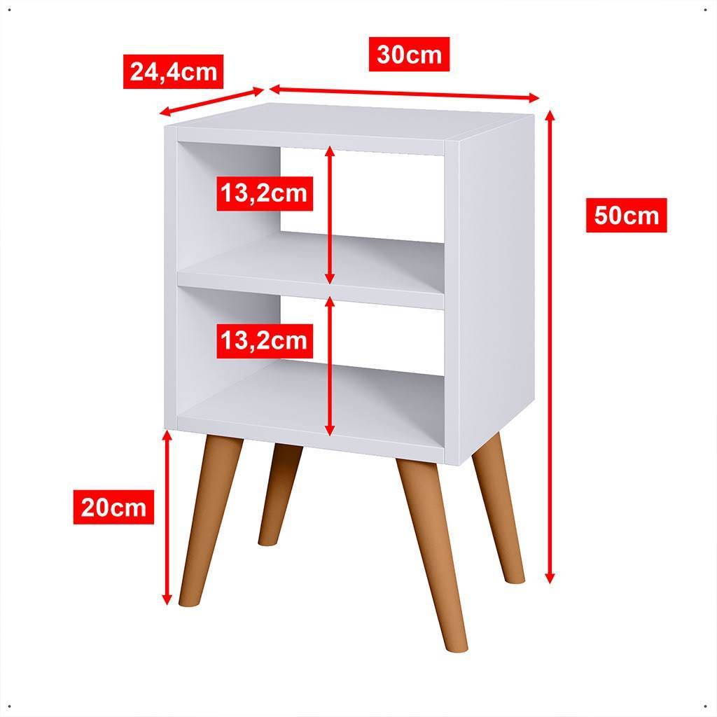 Mesa de Cabeceira Charme para Quarto Retrô Pés Palito Mutiuso lateral cama Várias Cores — imagem 2 de 2
