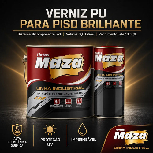 Maza Verniz Pu Para Piso Alto Brilho Kit 3,6 Litros Escolha Seu Acabamento — imagem 2 de 2