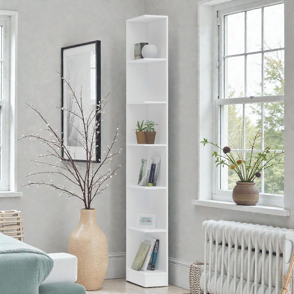 Módulo Cantoneira 6 Prateleiras Requinte+ 100% MDF Branco/Line Branco Line