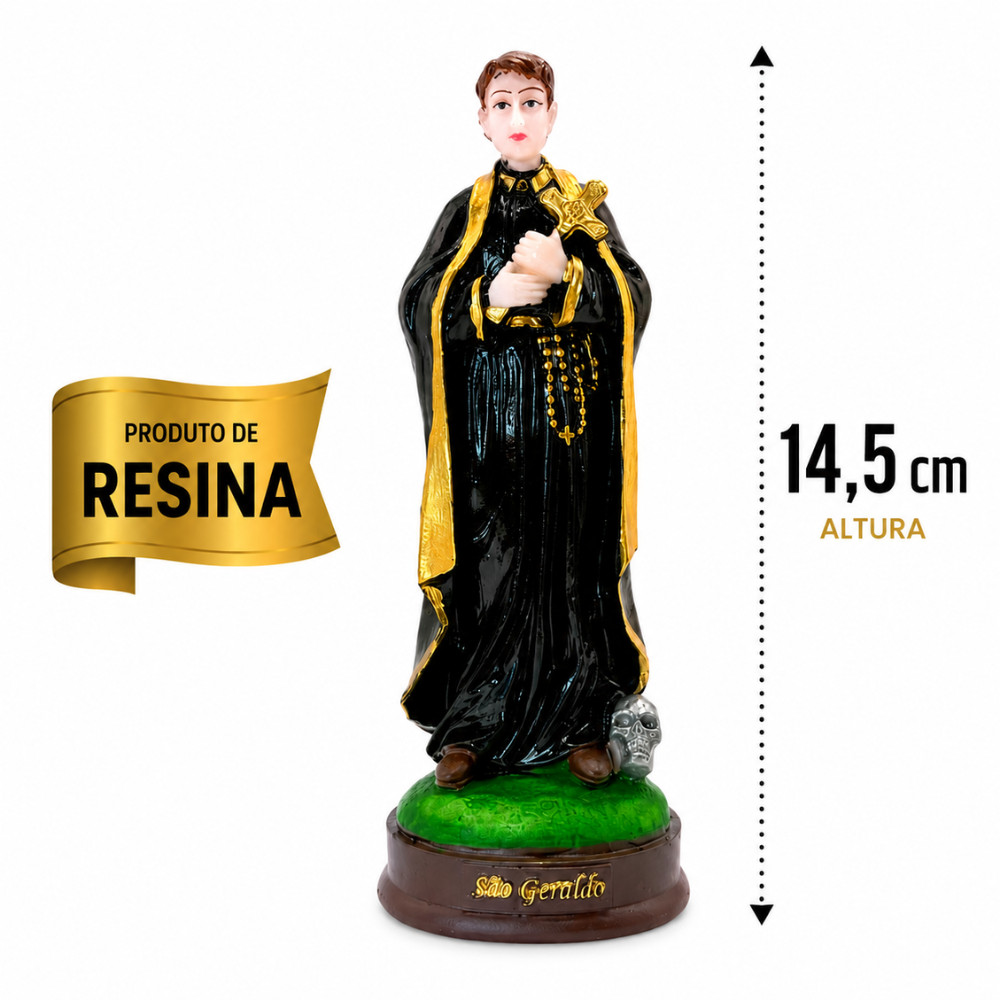 Imagem Sacra feita em Resina de São Geraldo - 14 cm
