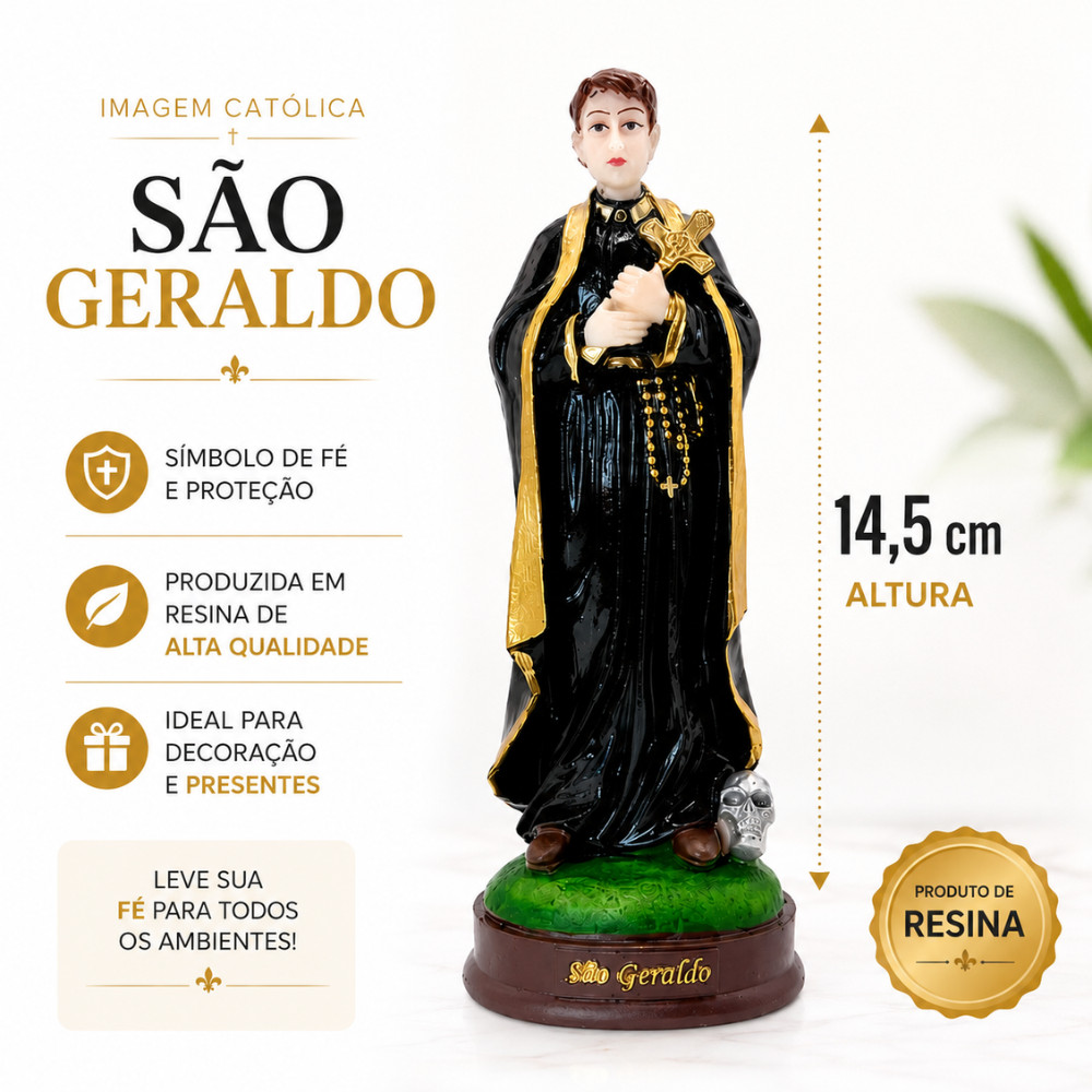 Imagem Sacra de São Geraldo - 14 cm Resina