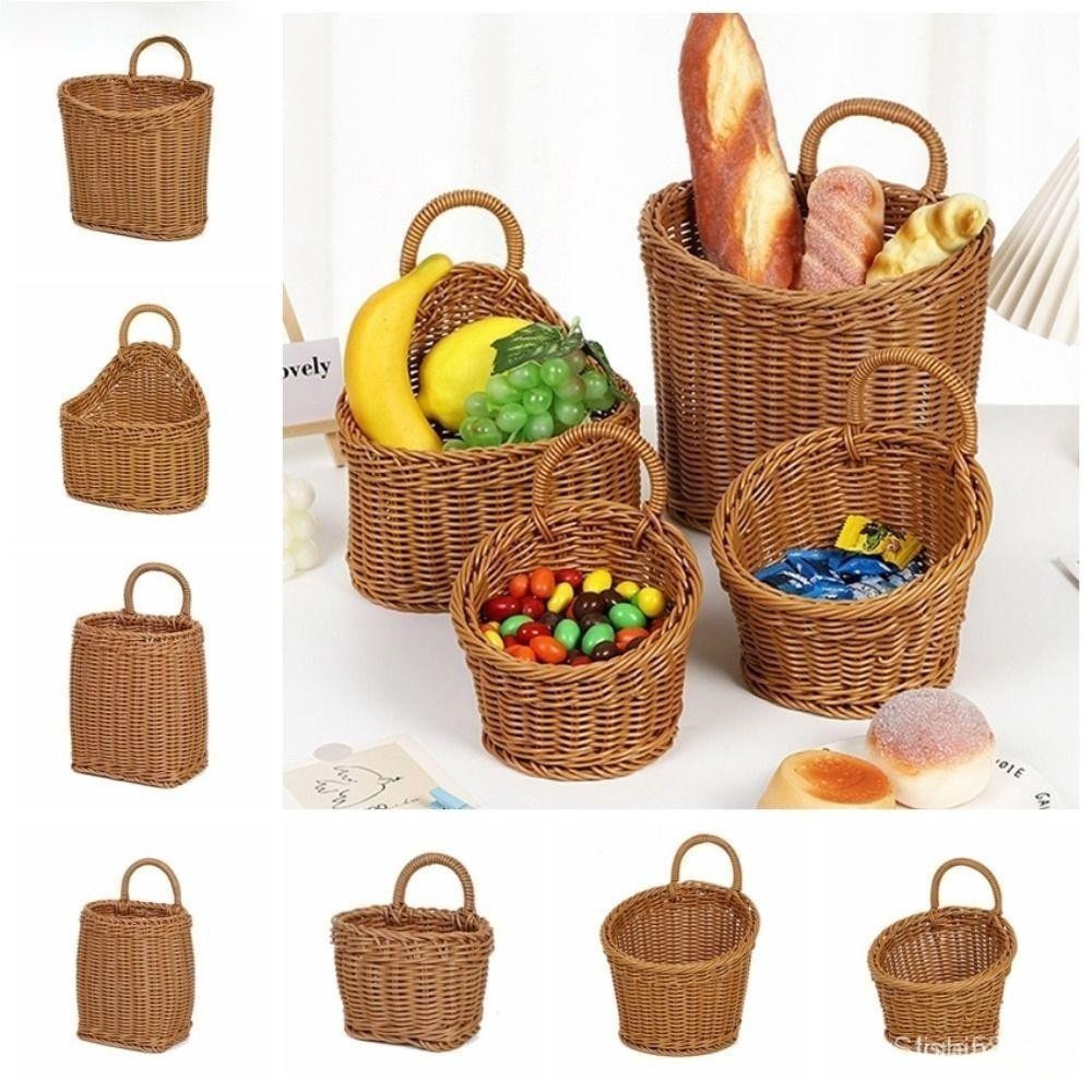 Cesto de armazenamento de frutas e vegetais Kesselman Moda, cesto suspenso de vime com design de suspensão, portátil LO 