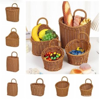Cesto de armazenamento de frutas e vegetais Kesselman Moda, cesto suspenso de vime com design de suspensão, portátil LO 