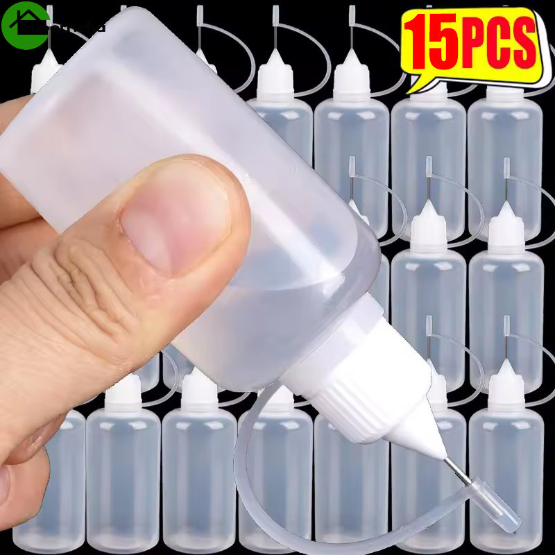 Frasco De Aperto De Ponta De Agulha De Plástico De 15-5 Unidades-Para Pigmento , Óleo , Fluido Cosmético-10/30/50 Ml-Apl