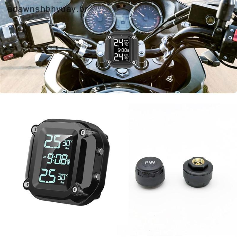 Adwnshbyuay M5 Motocicleta TPMS Sem Fio Moto Sistema De Alarme De Monitoramento De Pressão De Pneus Com 2 Sensores Exter