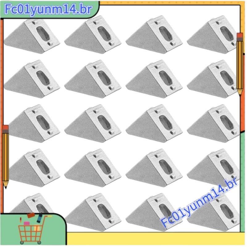 20 Peças 2020 Ângulo De Montagem De Canto Alumínio 20x20 L Conector Suporte Fixador Jogo Uso 2020 Perfil De Industrial