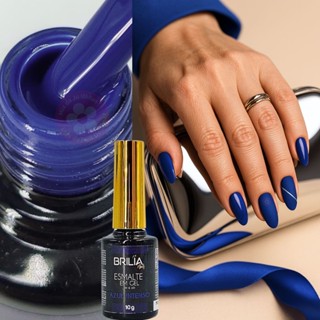 Esmalte em gel Azul Intenso Brilia 10g Fechado escuro em Oferta na Shopee