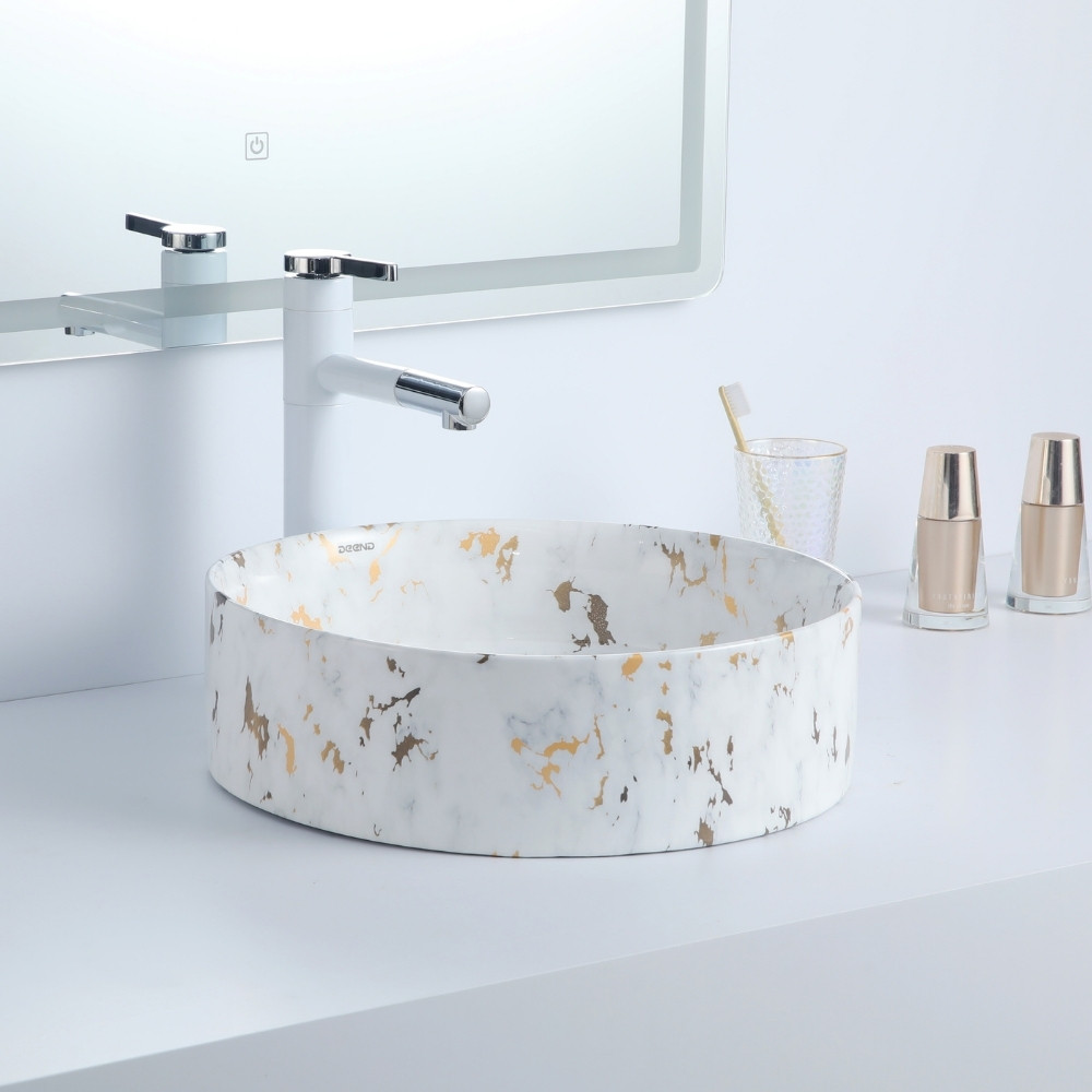 Cuba Deend De Cerâmica Terrazzo Dorato Banheiro 39x39x12cm em Oferta na Shopee