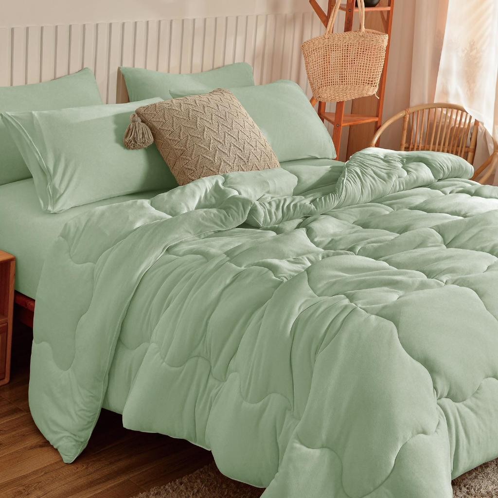 Edredom De Malha 3 Peças Queen King 2,40x2,60 Fibra De Soja Com Fronhas em Oferta na Shopee