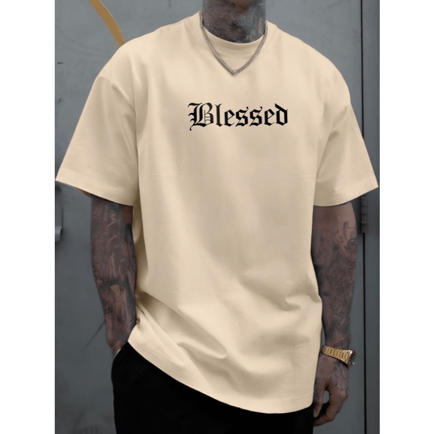 Camiseta Masculina Blessed Evangelica Gospel Religiosa 100% Algodão Premium em Oferta na Shopee