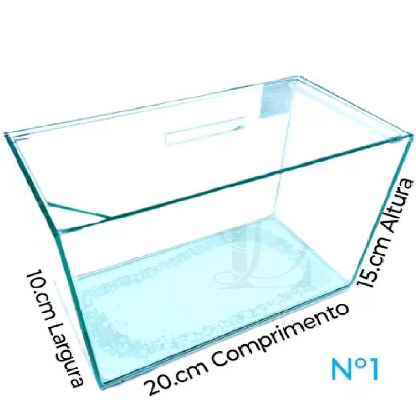 Aquário 3 litros 20x10x15 cm beteira n1 para peixes e plantas ornamental vidro retangular vidro 3mm incolor em Oferta na Shopee