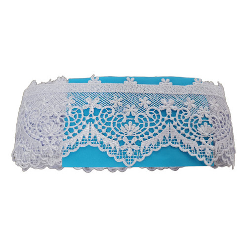 Renda Guipír Bordada Branca Véu Toalha Chl720