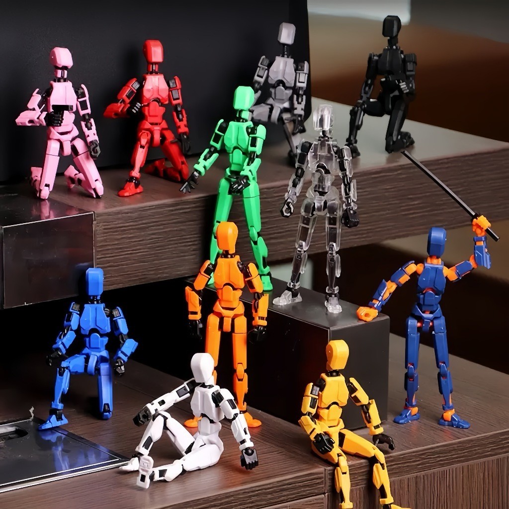 Boneco Dummy Articulado - Kit Montagem 3D com 4 Armas, Presente Criativo para Crianças
