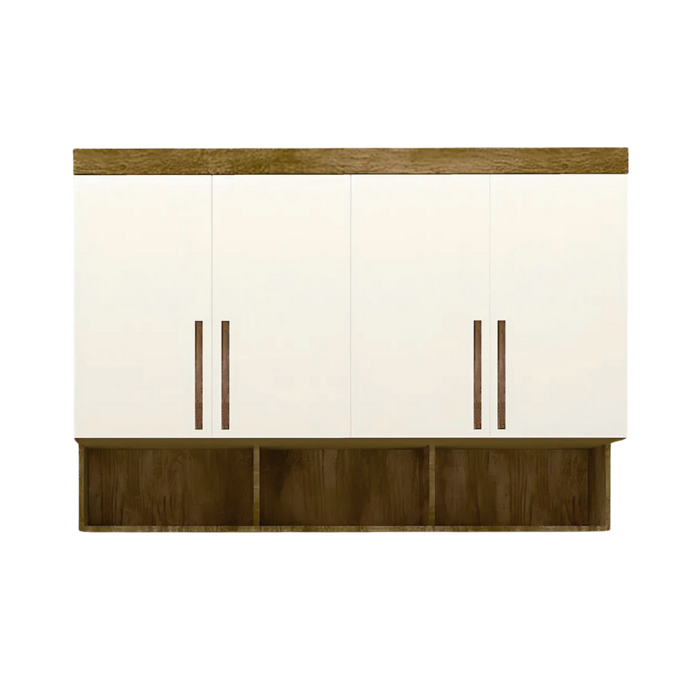 Modulo Ja Georgia Armário Aereo 1,60m Jequitibá / Off White em Oferta na Shopee