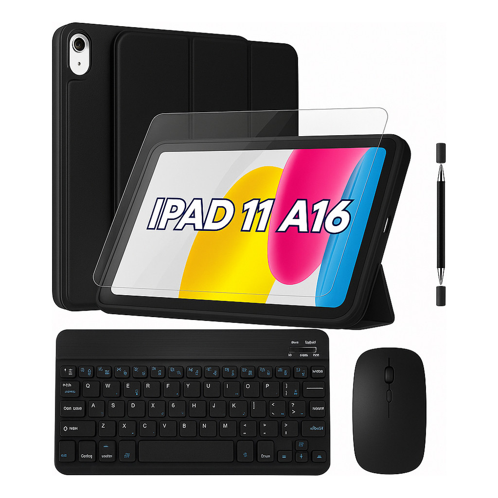 Capa Smart+ Película+ Caneta+ Teclado Mouse Para iPad 11 A16