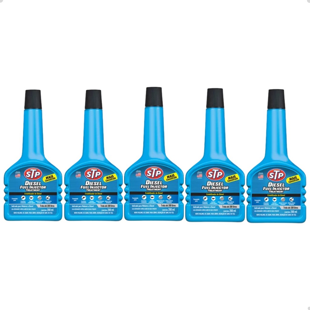 Kit 5 STP Aditivo Fuel Injector Treatment Motor a Diesel Limpeza de Bicos Injetores Economia