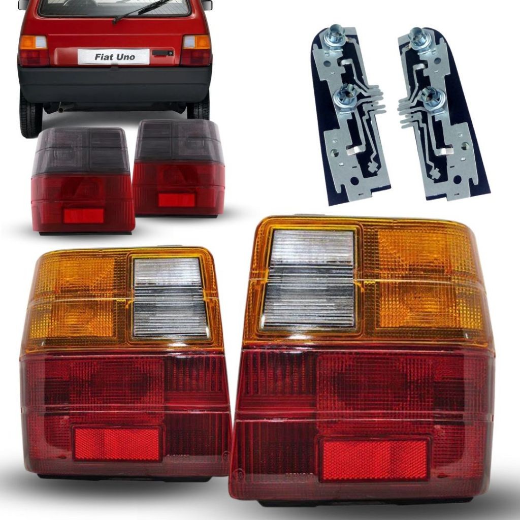 Lanterna Traseira + Circuito Uno 1984 A 2004 Fumê Ou Tricolor em Oferta na Shopee