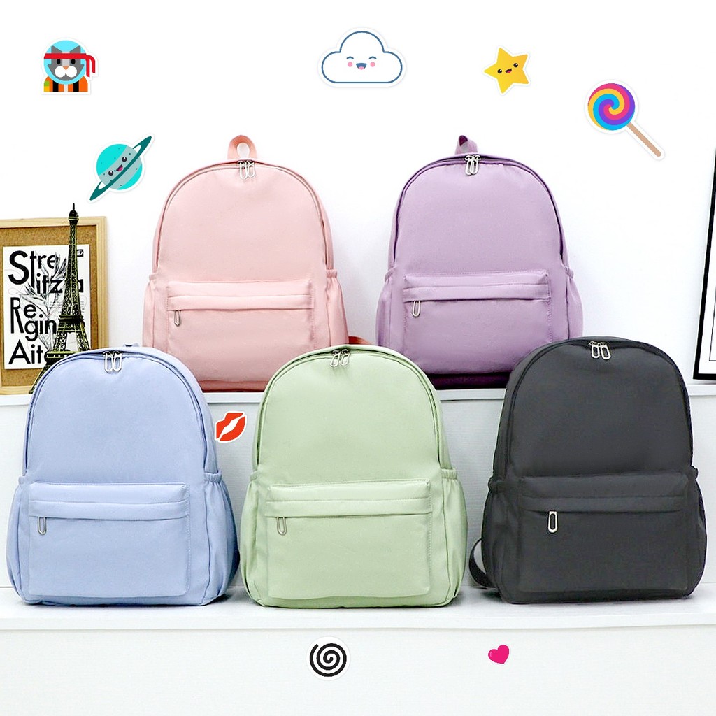 Mochila grande à prova d’água de náilon para universitários – Mochila escolar casual lisa para notebook