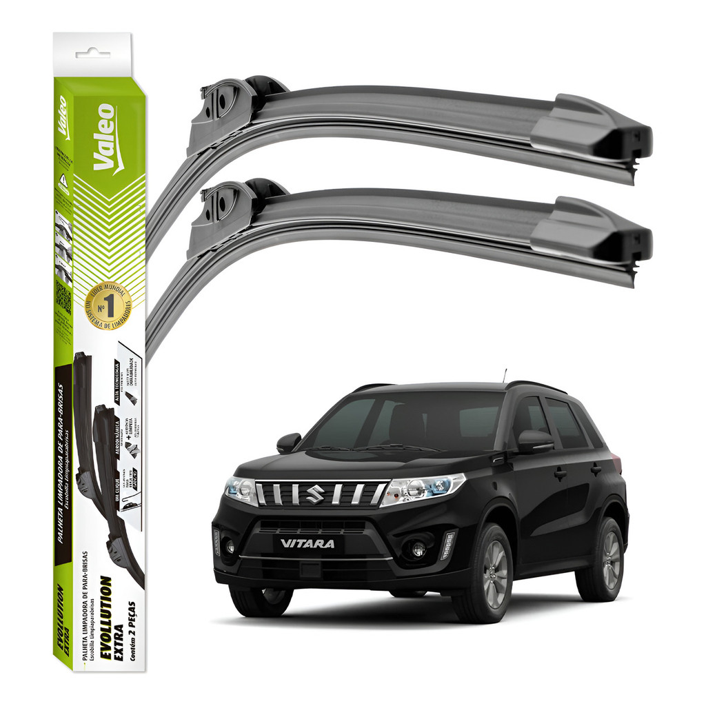 Par Palhetas Limpador Parabrisa Valeo Vitara 2017 A 2022