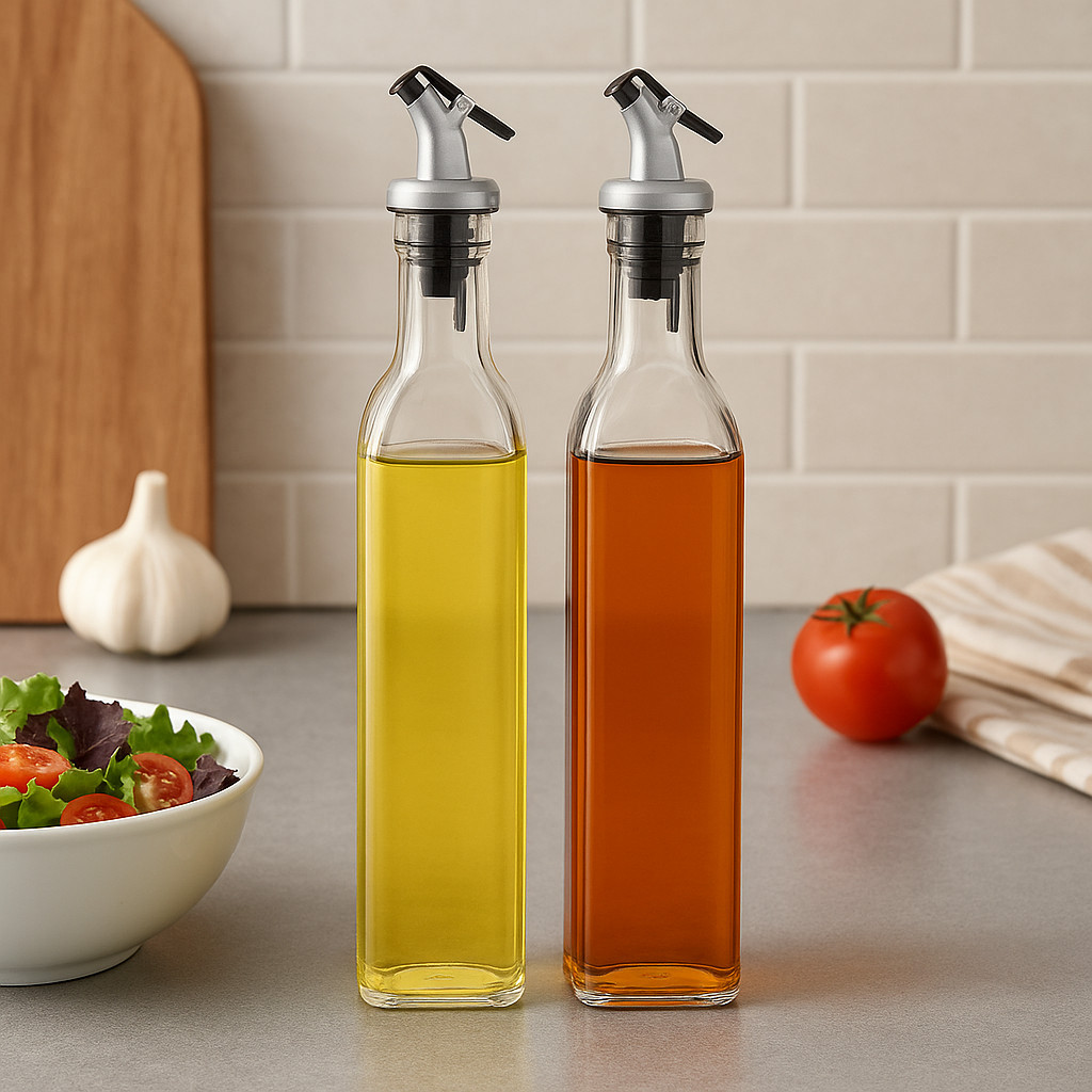 Galheteiro Garrafa De Vidro Com Dispense De Molho De Óleo e vinagre ml