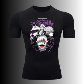 Camiseta Compressão Manga Curta Anime Jujutsu Satoru Gojo Crazy O Feiticeiro Mais Forte Rash Guard em Oferta na Shopee