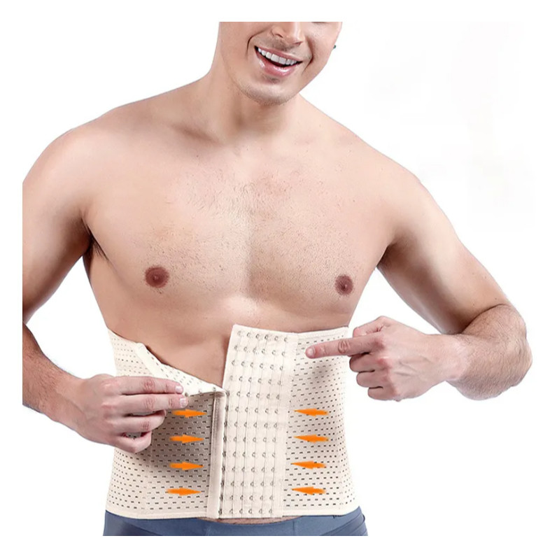 Cinta Masculina Abdominal 3 Níveis de Ajuste | Redução de Barriga e Suporte Lombar em Oferta na Shopee
