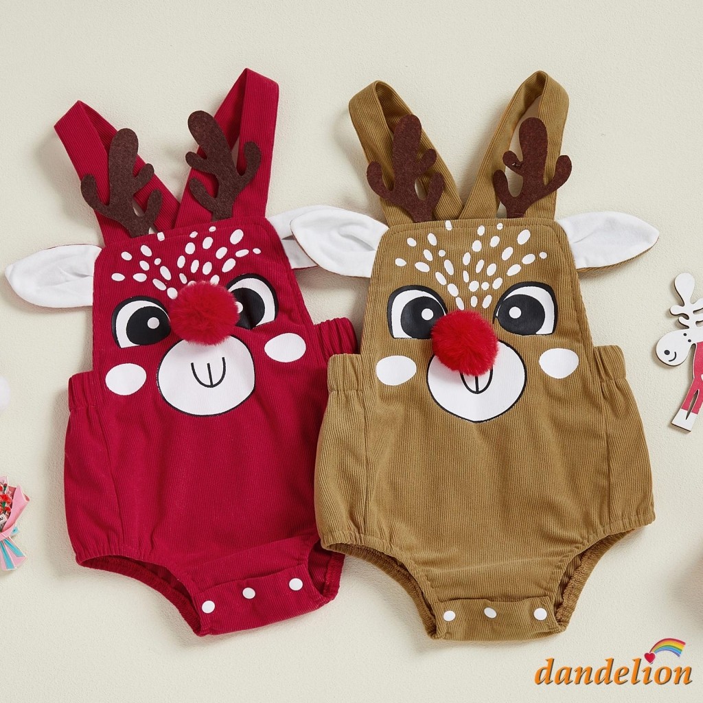 Macacão De Natal Para Meninas , Sem Mangas De Rena Fofo Festa