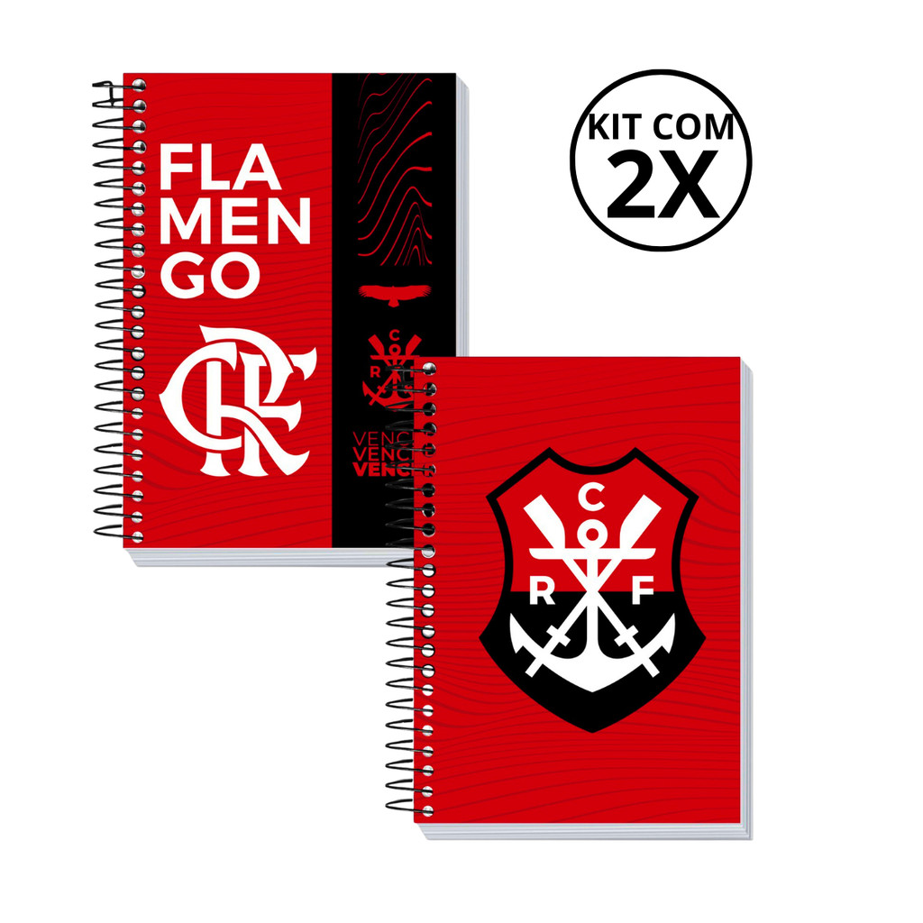 Kit 2 Cadernos 1 Matéria Universitário 80 Folhas Flamengo em Oferta na Shopee