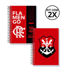 Kit 2 Cadernos 1 Matéria Universitário 80 Folhas Flamengo