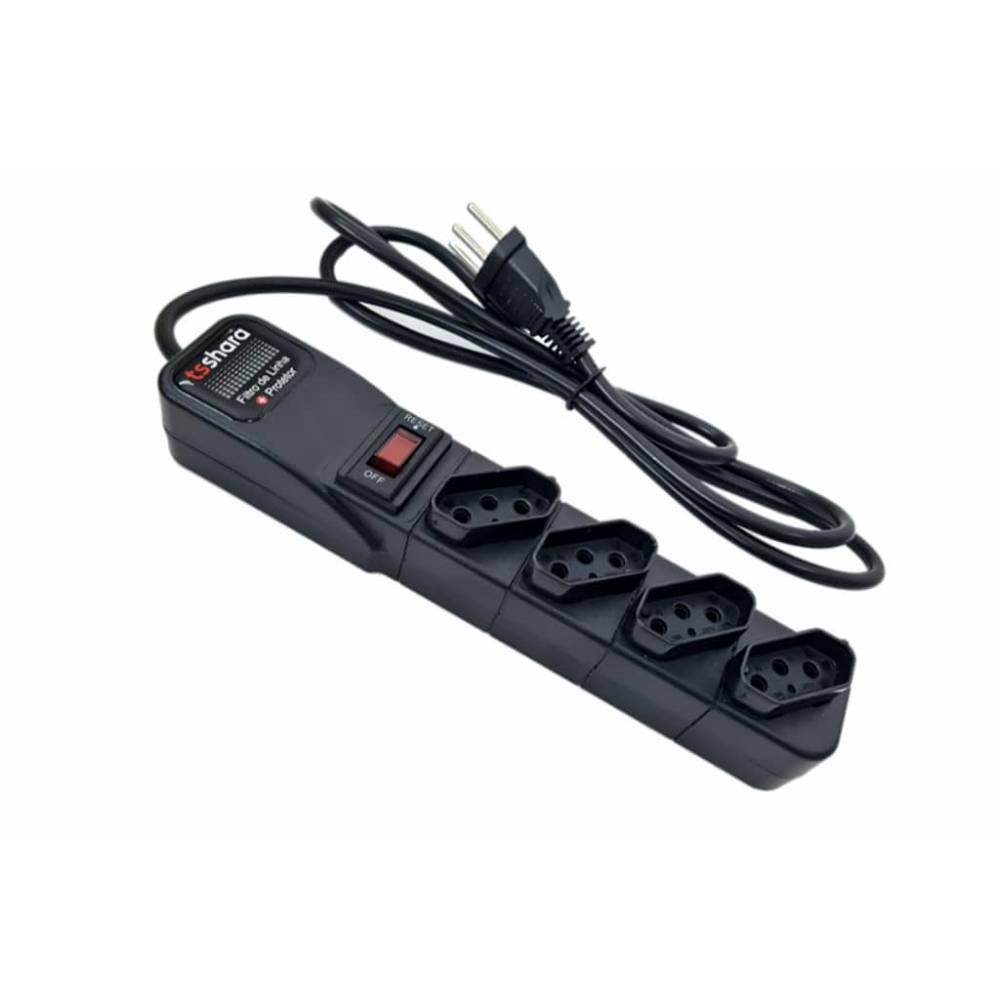 Filtro de linha Ts shara + Protetor 4 Tomadas 1,5M - 552 em Oferta na Shopee