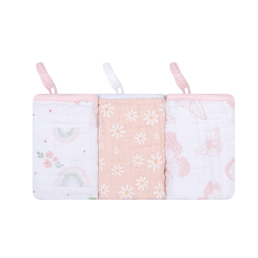 Pano De Boca Papi Soft Com Prendedor Estampa Flores 3 Peças em Oferta na Shopee