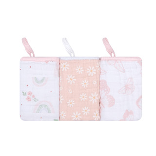 Pano De Boca Papi Soft Com Prendedor Estampa Flores 3 Peças em Oferta na Shopee