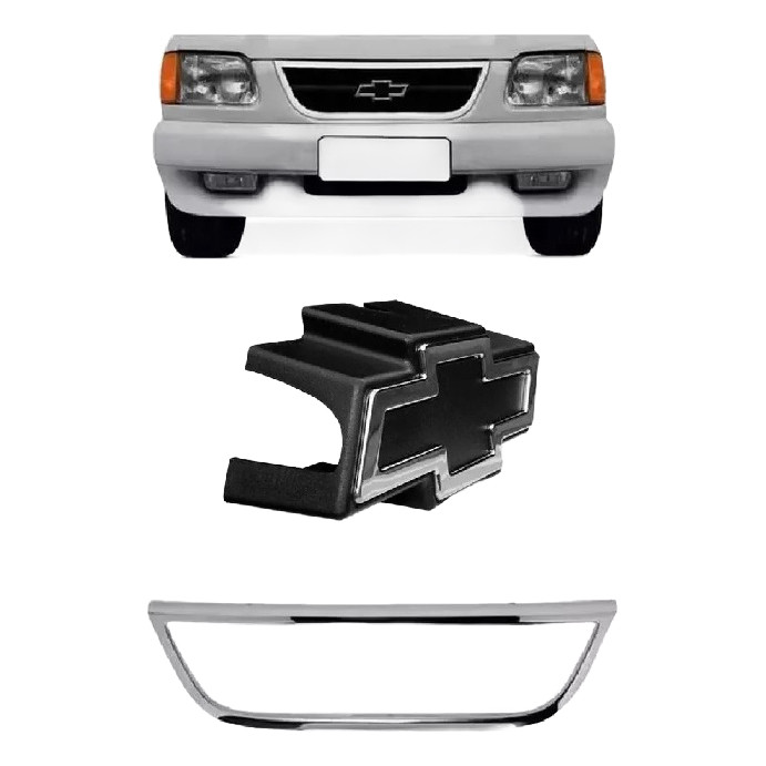 Moldura Da Grade Cromada+emblema S10 / Blazer 96 97 98 99 00