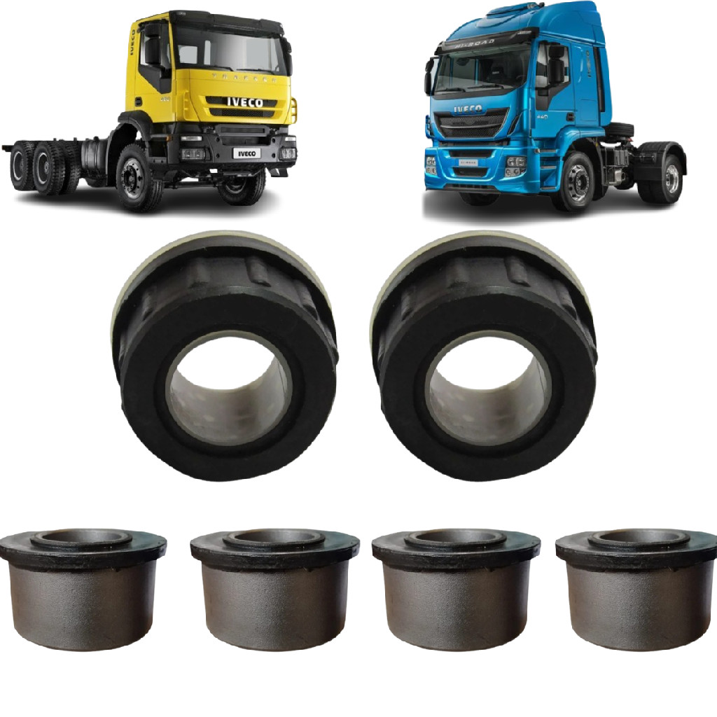 Kit Bucha Do Amortecedor Tirante Superior Traseira Da Cabine Iveco Stralis / Trakker