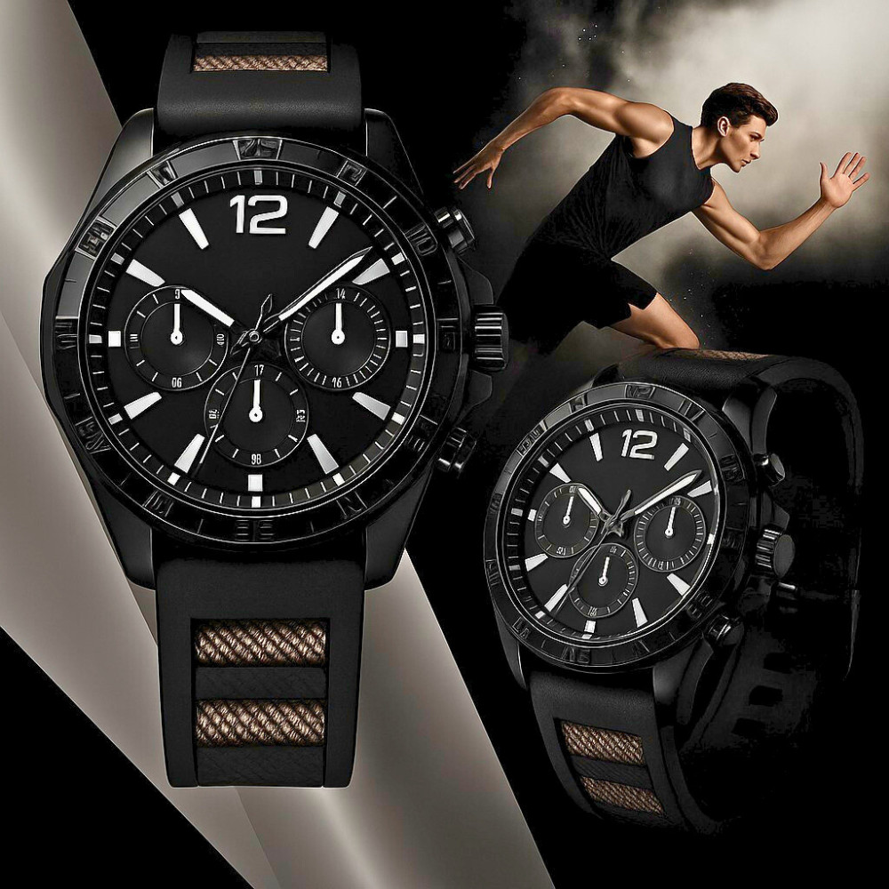 Relógio Analógico Masculino de Silicone Luxo Original para Atividades ao Ar Livre para Aventuras