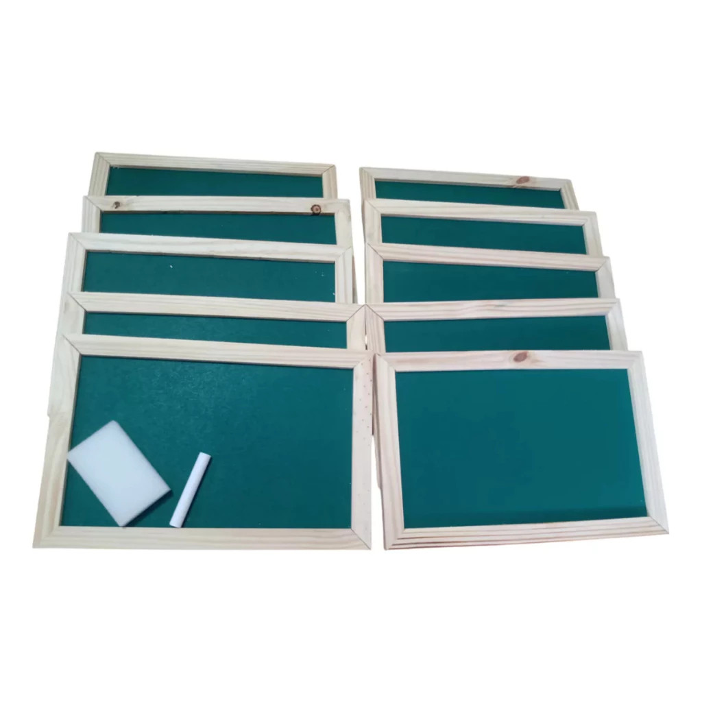 Kit Com 11 Mini Lousa Giz 20x30cm ( Com Giz E Apagador) para Escola e Brindes